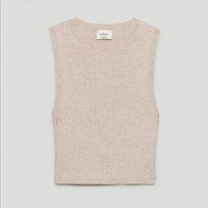 NWOT Aritzia Wilfred Reso Sweater Knit Crop Top in Heather Oatmeal - Size XS